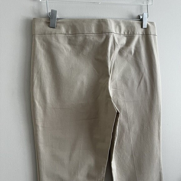 Theory Flared Leg Khaki Trousers Pants Womens Size 10 Tan Stretch - Picture 6 of 12
